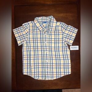 Old Navy Kids Checkered Shirt - Yellow and Blue